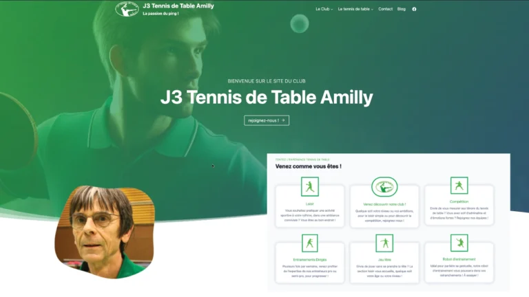 Nouveau Site Web pour le J3 Tennis de Table Amilly